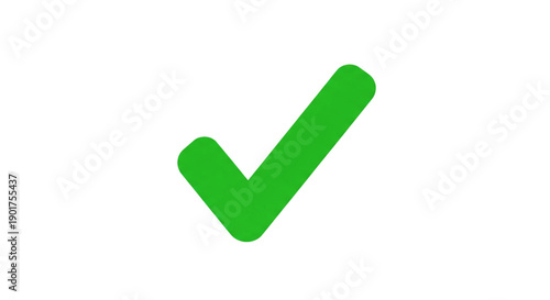 Simple Green Check: A close-up view of a vibrant, verdant check mark, symbolizing validation, confirmation, and the positive aspects of approval and correctness. 