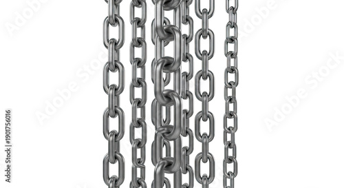 Multiple Metal Chains Hanging Vertically