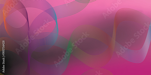 Abstract dark wave background with magenta and black grainy texture