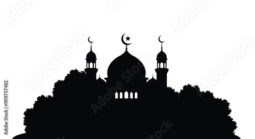 Ramadan Mosque Silhouette Graphic Design Element