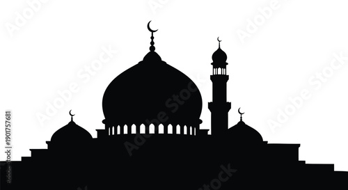 Ramadan Coastal Mosque Silhouette Decoration