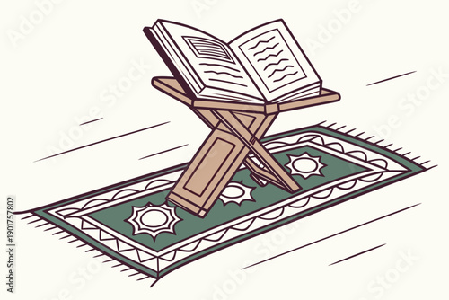 illustration of a chair and a book