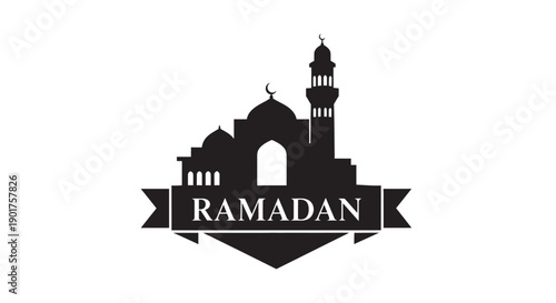 Ramadan Mosque Silhouette Icon Design