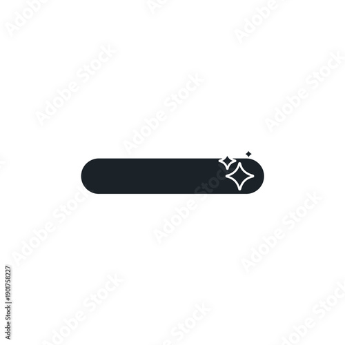 Generative fill icon. Selection marquee tool with magic sparkles. AI photo editing and content creation symbol vector illustration.