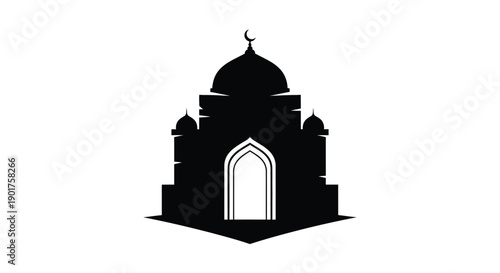 Modern Urban Mosque Courtyard Silhouette Design