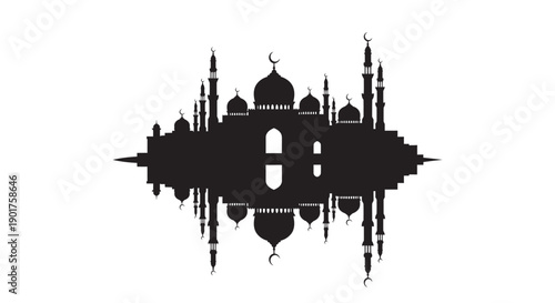 Ramadan Mosque Silhouette Emblem Design