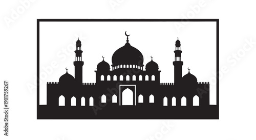 Ramadan Mosque Village Courtyard Silhouette Design