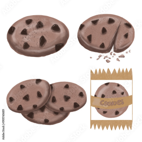 set of chocolate cookies