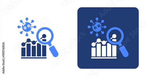 Disease Analysis icon, with contrast background.