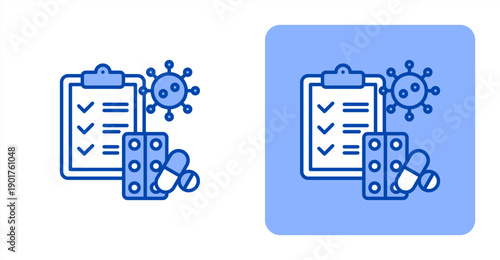 Pharmaceutical Study icon, with contrast background.