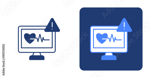 Medical Monitoring icon, with contrast background.