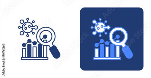 Disease Analysis icon, with contrast background.