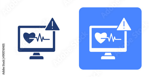 Medical Monitoring icon, with contrast background.