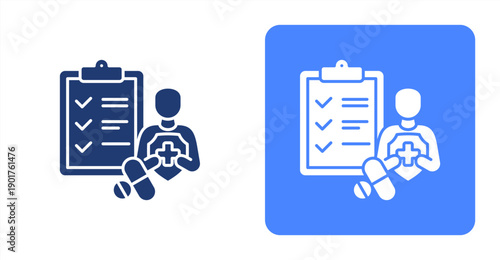 Clinical Trials icon, with contrast background.