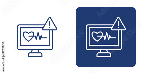 Medical Monitoring icon, with contrast background.