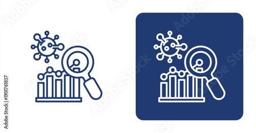 Disease Analysis icon, with contrast background.