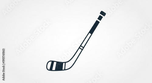 Hockey stick with black and white stripes on a plain background ice hockey equipment