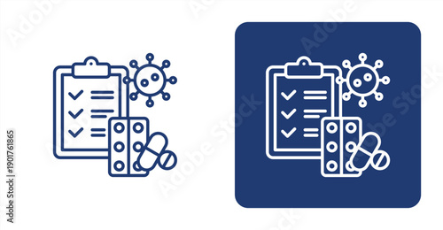 Pharmaceutical Study icon, with contrast background.