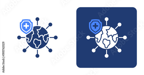 -Global Health Science icon, with contrast background.