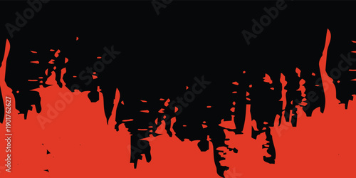 Abstract Red Fire Splash on Black Background with Blue Outline