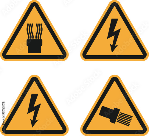Electrical hazard warning signs