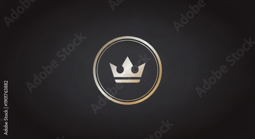 Luxury crown logo with golden accents on dark background symbolizing royalty and elegance