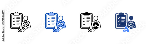 Clinical Trials icon set multiple style collection