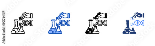 Health Biotechnology icon set multiple style collection
