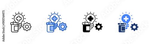 Clinical Diagnostics icon set multiple style collection