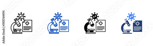 Medical Research icon set multiple style collection