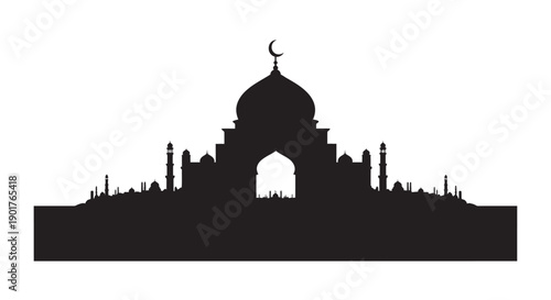 Ramadan Mosque Silhouette Sticker Coastal Arch