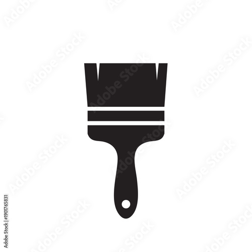 Paint brush vector icon black essential tool for painting and decorating tasks used by artists and DIY enthusiasts alike for applying color and textures