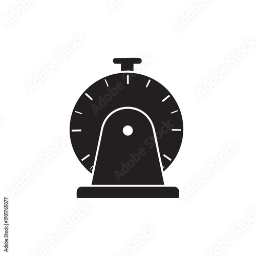 Kitchen timer vector icon black essential tool for cooking baking and precise time management in kitchen setting perfect for setting countdowns and reminders