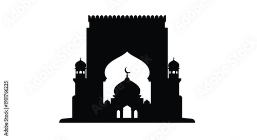 Ramadan Mosque Silhouette at Dusk