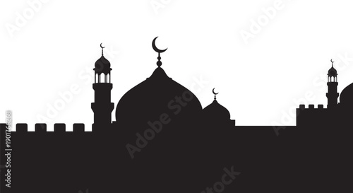 Ramadan Mosque Silhouette Icon Graphic