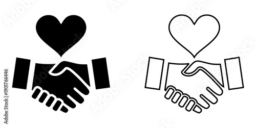 Loyalty relationship line glyphs icon vector for reward themes. Symbolizes customer trust, VIP bonuses, and long-term connection. Ideal for membership apps and marketing strategies.