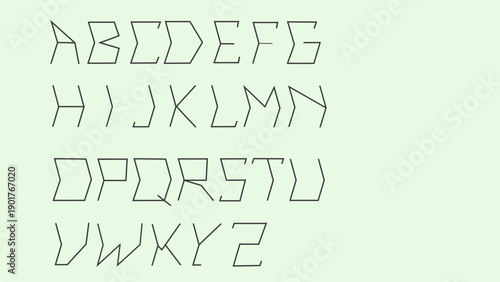 Modern geometric alphabet font 