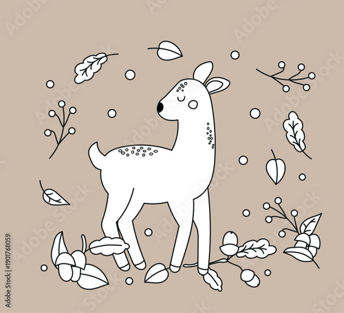 Wallpaper Mural Cute vector illustration of a funny cartoon giraffe and horse with a wild animal silhouette design and a cute pony farm mammal pattern Torontodigital.ca