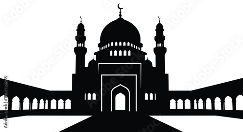 Ramadan Mosque Silhouette Emblem Graphic