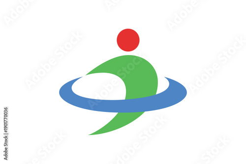 Wallpaper Mural Vector illustration of a business person and a green globe icon design as a 3d concept symbol for people and the internet Torontodigital.ca