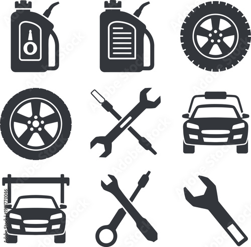 Car maintenance and repair icons