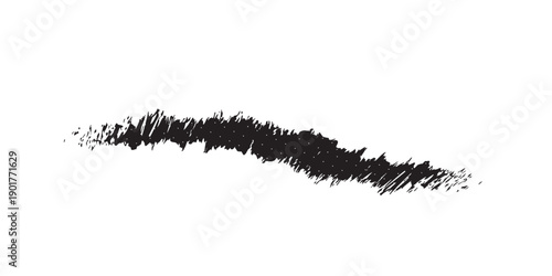 Abstract Black Paint Stroke on White Background.