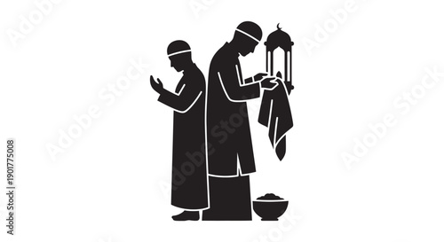 Ramadan Silhouette Pattern T-Shirt Design