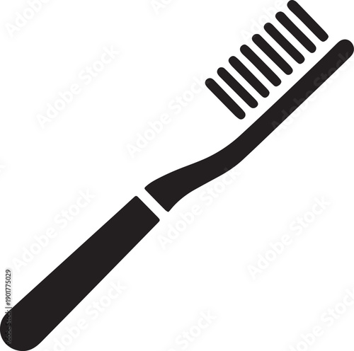 Modern toothbrush icon silhouette for dental hygiene and oral healthcare vector illustration