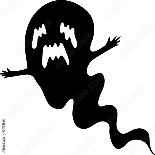 Halloween Scary Ghost Silhouette Clipart