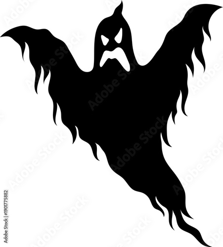 Halloween Scary Ghost Silhouette Clipart