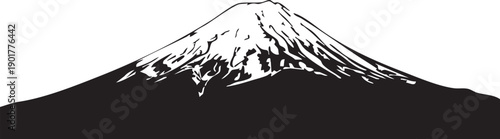 Silhouette of Mount Fuji, Japan's iconic snow-capped volcano