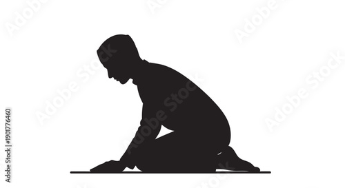 Ramadan Emblem Silhouette Hands in Prayer