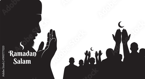 Ramadan Emblem Silhouette for Greeting Card