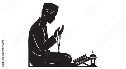 Ramadan Prayer Silhouette in Unity and Devotion